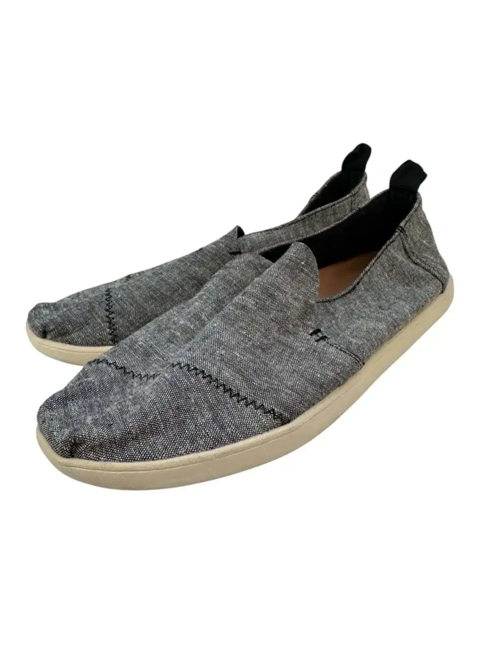 TOMS Deconstructed Alpargata Slip On Shoes Gray Canvas Casual Minimalist Men 7
